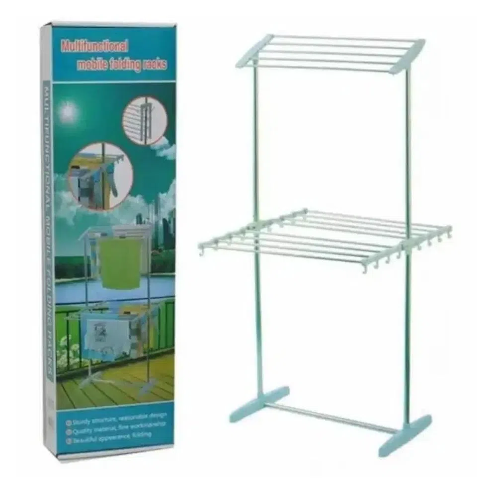 Tendedero de ropa plegable 2 pisos